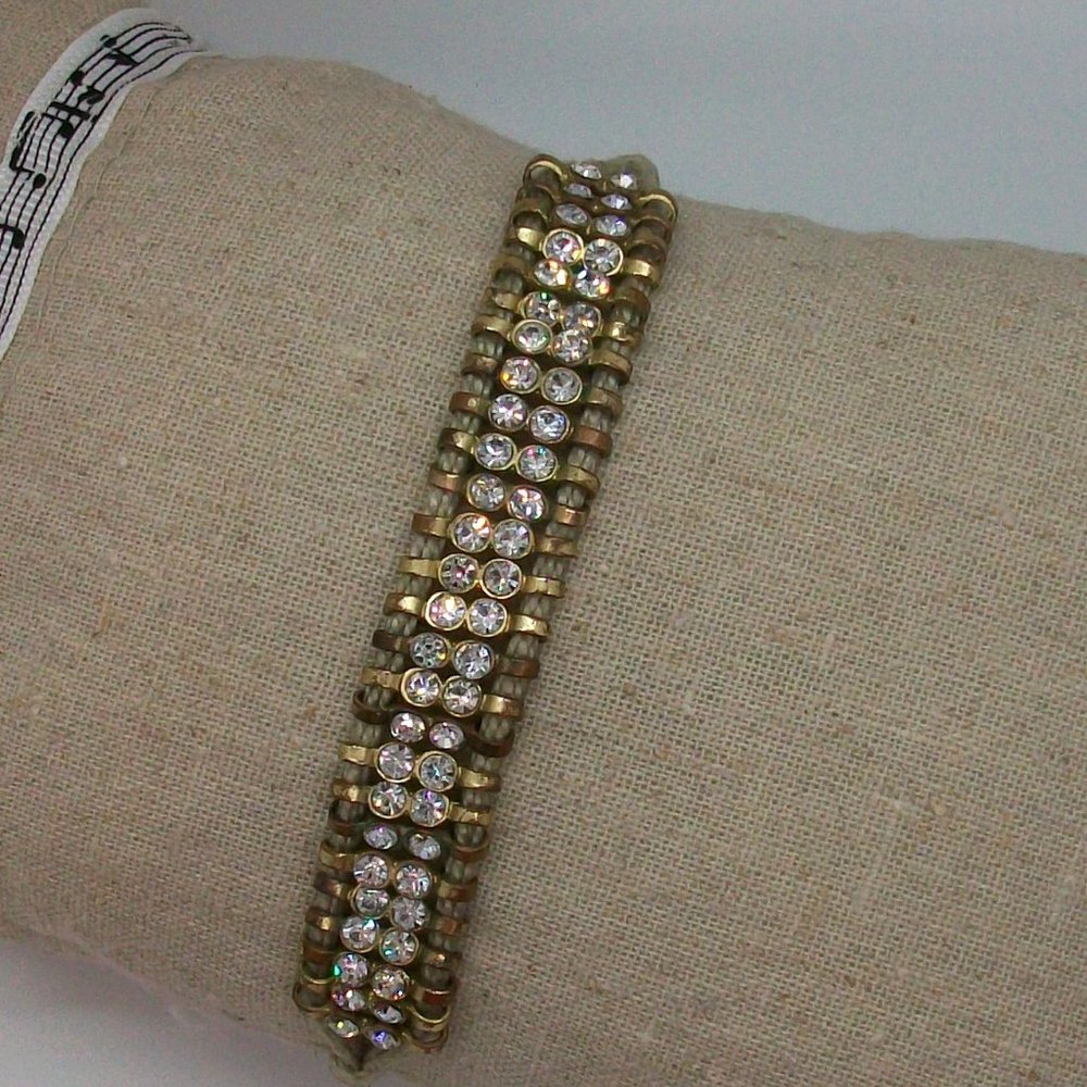 Friendship Bracelet Clear Rhinestones Adjustable Slider